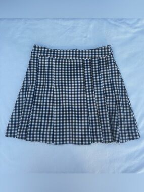 MNG Gingham Pleated Mini Skirt Checkered Preppy Academia Schoolgirl Coquette S